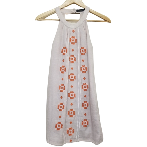 THML Anthropologie Embroidered Open Back Halter Dress XS - Picture 1 of 6